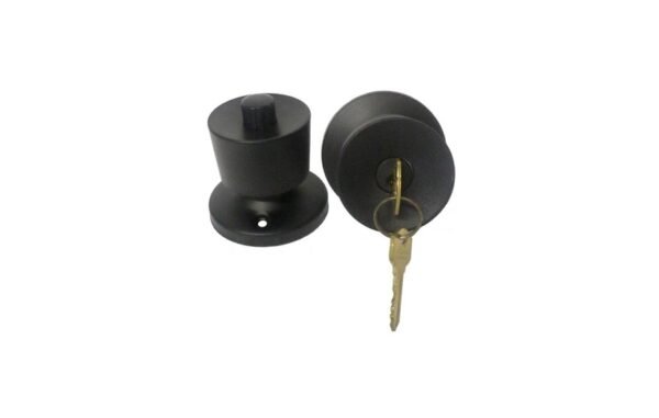 Fechadura Naval Botão-Chave p/ divisória Lockwell  Preta